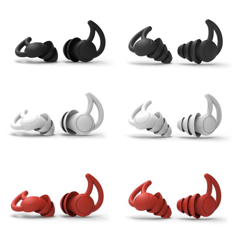 Cặp nút bịt tai silicone dẻo hai lớp/ ba lớp chống ồn bảo vệ tai