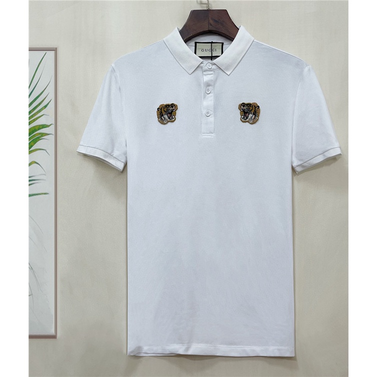Gucc1 Áo Thun polo Nam Ngắn Tay Thêu Họa Tiết Mới Size S-4XL