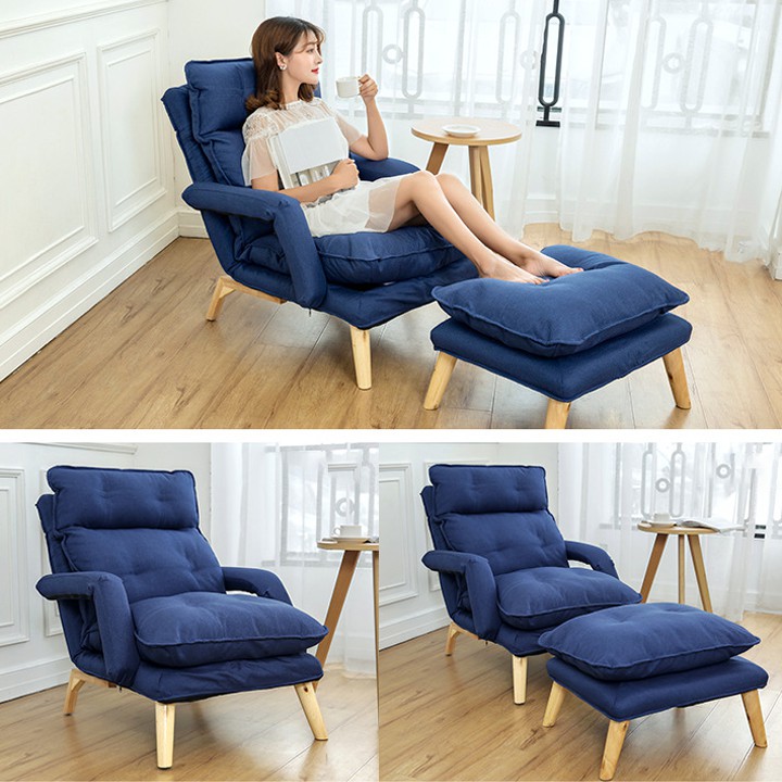 Ghế Lười [Cao Cấp] Ghế Sofa Thư Giãn Kèm Đôn Gác Chân 5 Chế Độ Ngả Thành Giường Đa Năng | BigBuy360 - bigbuy360.vn