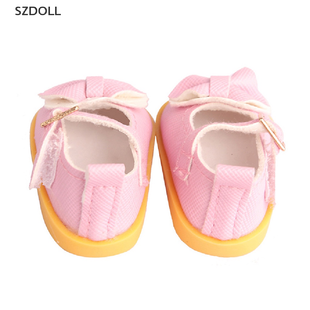 Giày búp bê đính nơ bằng da PU 5cm cho búp bê Mỹ & EXO 14 Inch 1/6