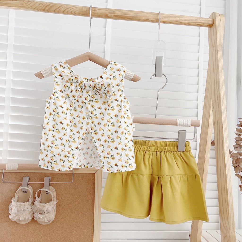 Bộ hè sát nách nơ lưng cho bé giá 8-19kg (1-5 tuổi)