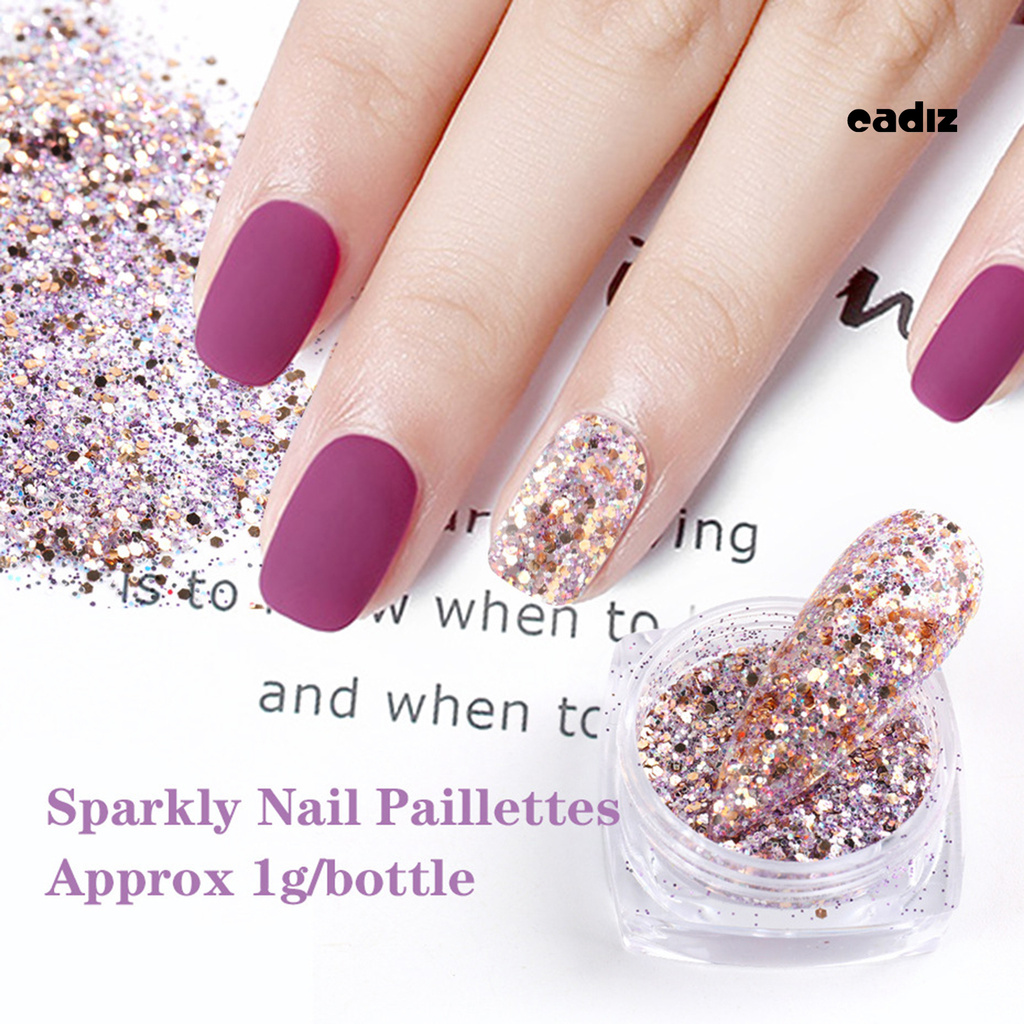 Bộ 6 Hộp Kim Sa Lấp Lánh Trang Trí Móng Tay Tiện Dụng