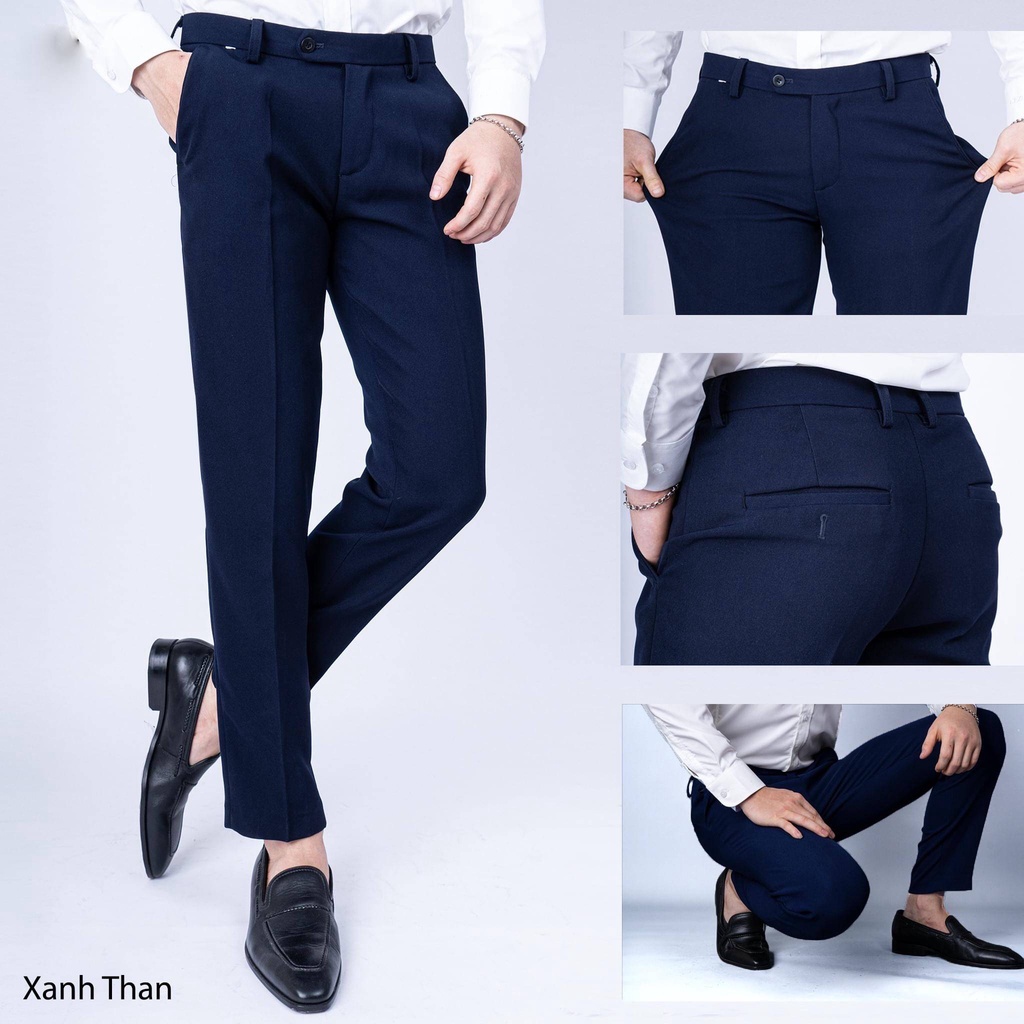 [VNXK] Quần tây âu nam cao cấp màu trắng vải tuyết mưa Hàn dày dặn co giãn ống côn Hot trend năm nay bao lỗi 1 đổi 1