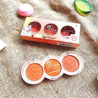 🍀🍀 phấn má hồng 3 ngăn mèo kiss beauty cat claw blusher 🍀🍀