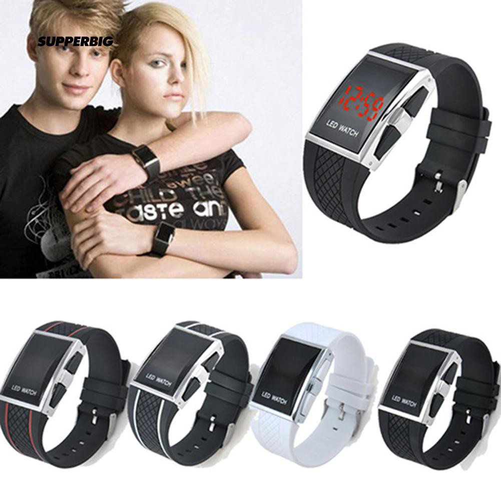 Đồng Hồ Điện Tử Mặt Vuông Có Đèn LED Thời Trang Unisex
