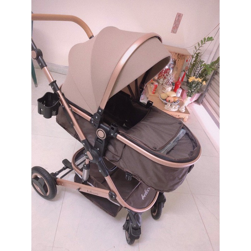 Xe đẩy cho bé Belecoo nôi gấp gọn 2 chiều có mái che cho bé từ sơ sinh-3 tuổi chịu lực 25kg LinhNam phân phối chính hãng