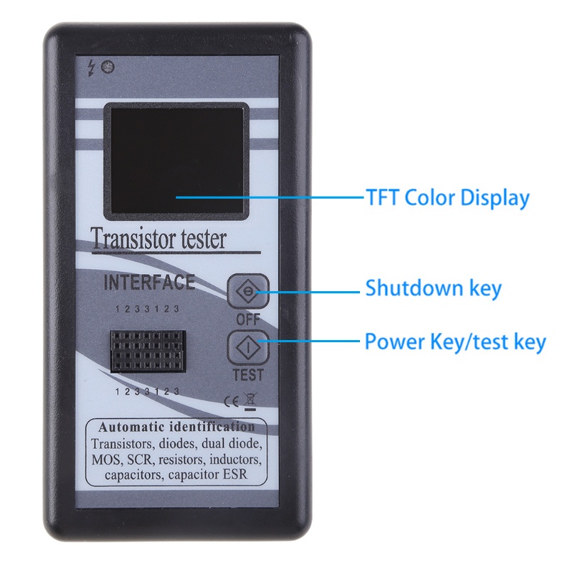 Thiết bị kiểm tra điện trở MOS ESR LCR màn hình màu