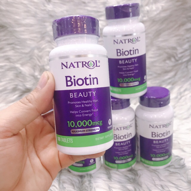 Thuốc chống rụng tóc, tăng cường mọc tóc hỗ trợ da, móng Natrol Biotin 10.000mcg