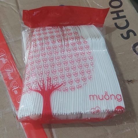 100 muỗng nhựa cao cấp dùng 1 lần nhựa dẻo cao cấp, muỗng ăn cơm dùng quán take away, quán ăn- Quán nào cũng cần