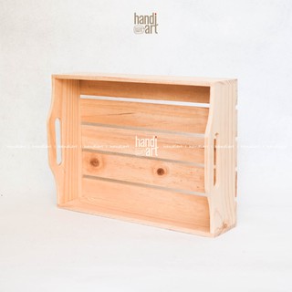 Khay gỗ đựng quà có tay cầm