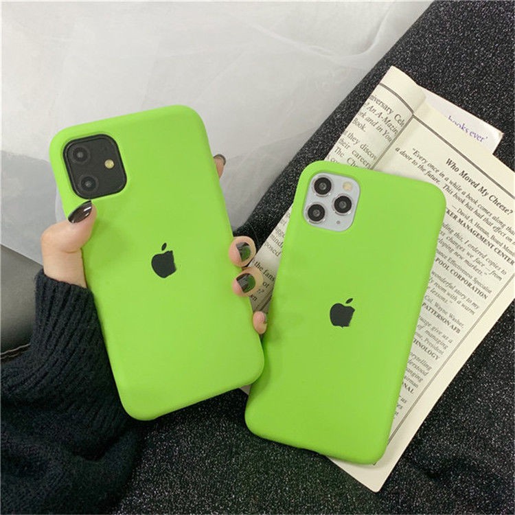 IPHONE Ốp Lưng Silicone Màu Xanh Lá Dạ Quang Cho Iphone7Plus Xsmax / Xr / X / 8p 11