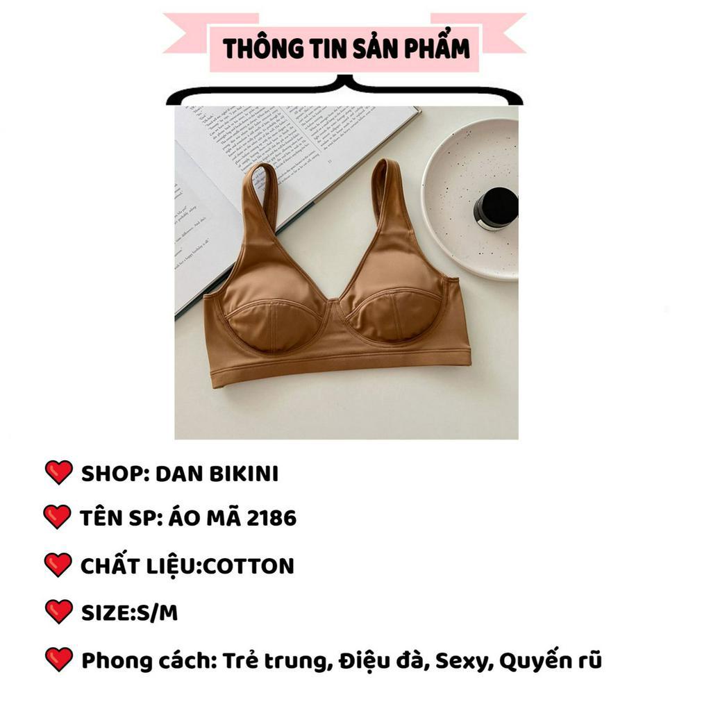 Áo Bra Nữ Cotton Thiết Kế Trơn Dáng Basic Có Sắn Mút nâng ngực gợi cảm MÃ 2186