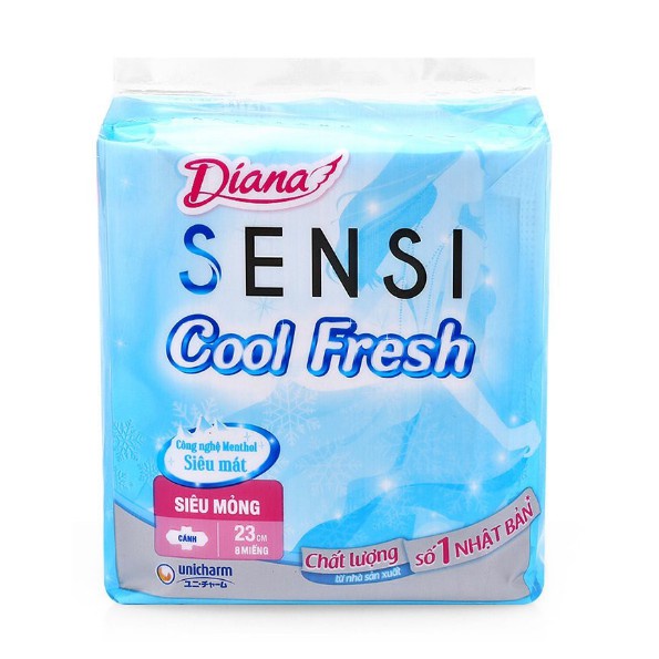 Băng vệ sinh Diana Sensi Cool Fresh siêu mỏng cánh 8 miếng
