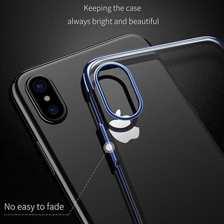 Ốp lưng baseus glitter cho iphone x/ xs viền màu lưng trong cứng