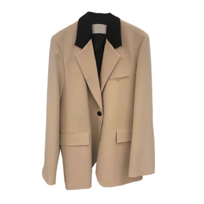 Áo khoác blazer phối màu cổ 2 cúc