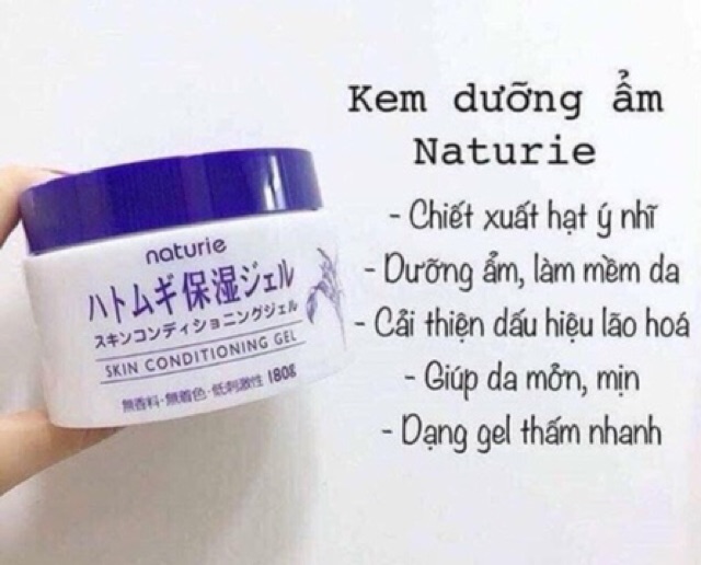 Kem dưỡng ẩm hạt ý dĩ gạo dạng gel Naturie hatomugi - Chính hãng