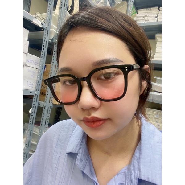 Ms183 Mắt kính nữ thời trang kính má hồng nữ gọng đen, gọng trong suốt chống ánh sáng xanh