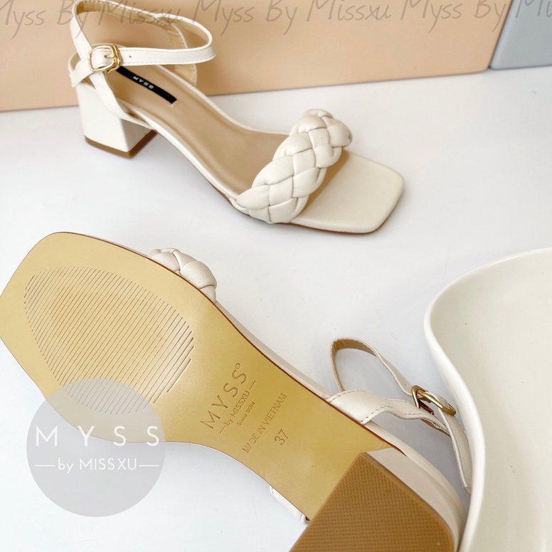 Giày sandal nữ quai thắt bím gót trụ 5cm thời trang MYSS - SD135