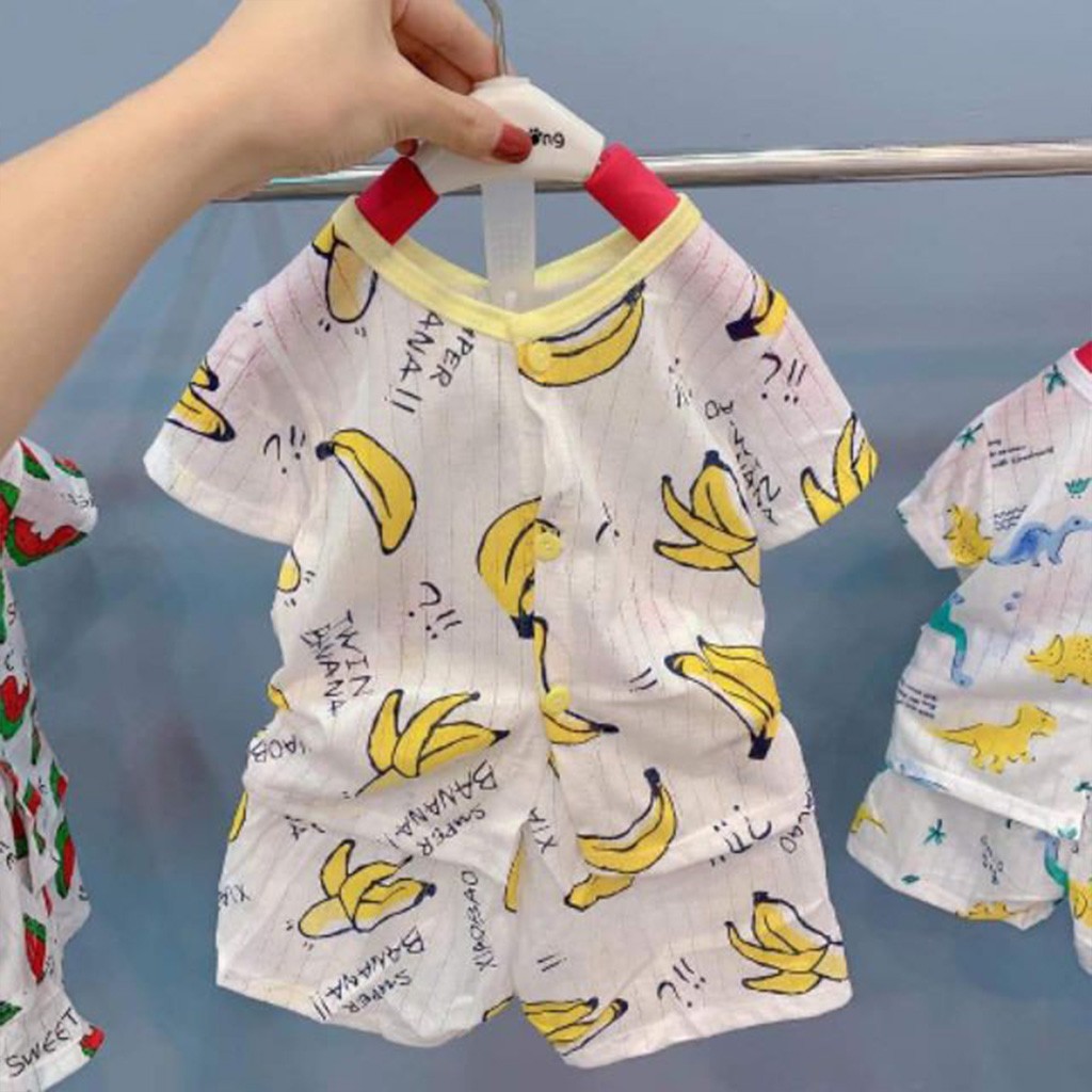 Bộ cotton giấy cộc tay cho bé trai gái sơ sinh hàng QC loại 1 cho bé từ 3-14kg – BCT17