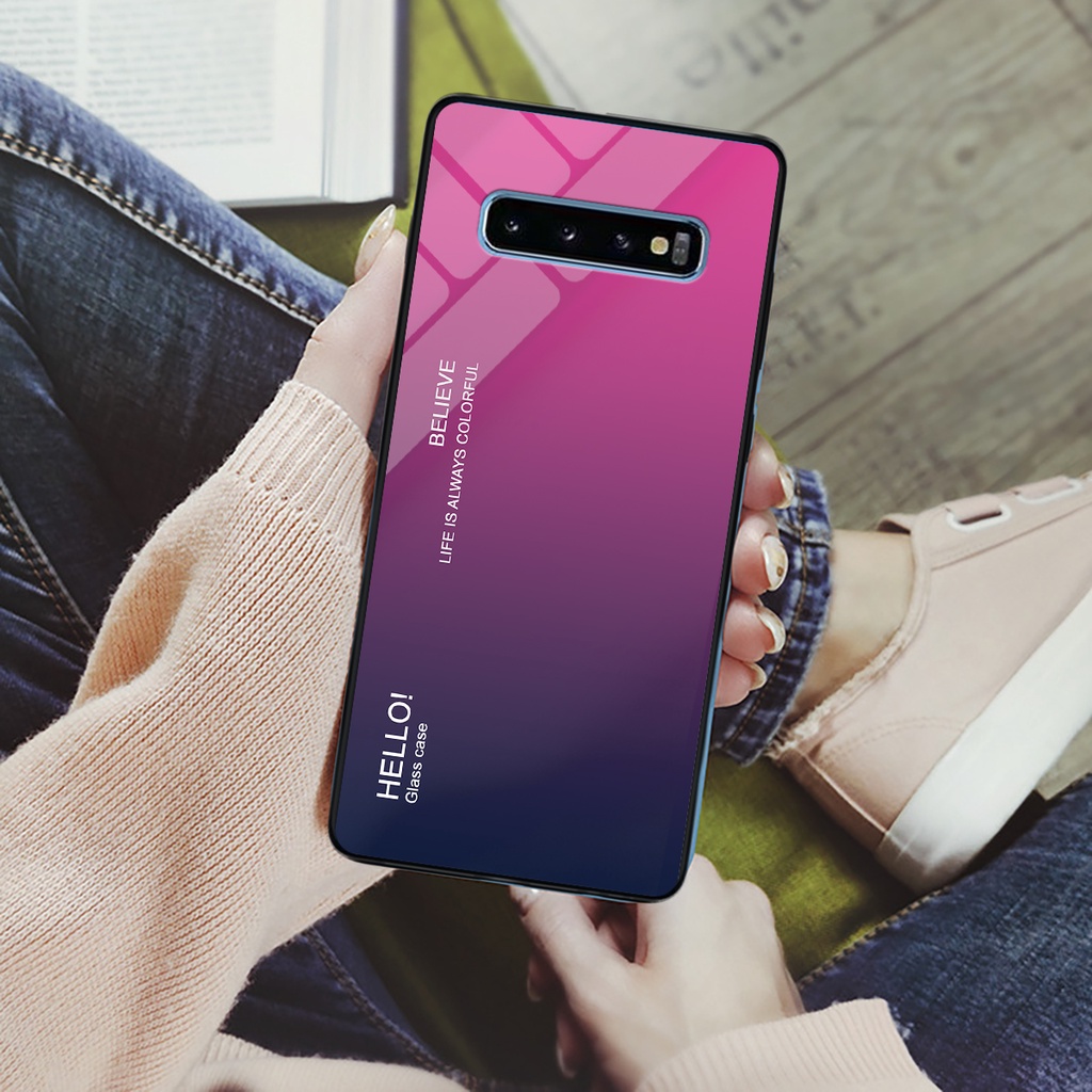 Ốp điện thoại Samsung Galaxy S10, S10 Plus, S10 5G - Gradient edition, chất liệu kính cường lực