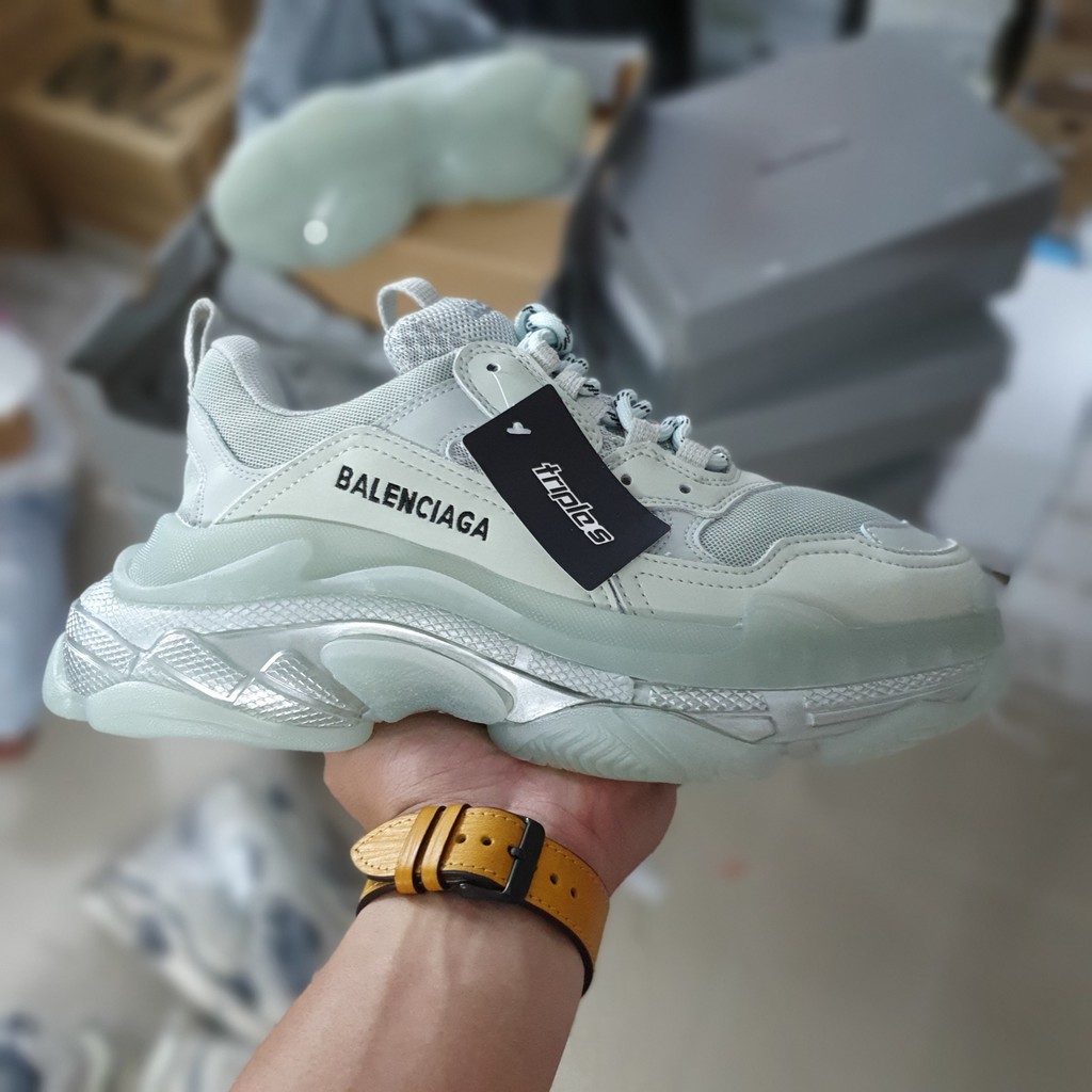 Balenciaga Triple S Black Pre distressed Bought from Depop