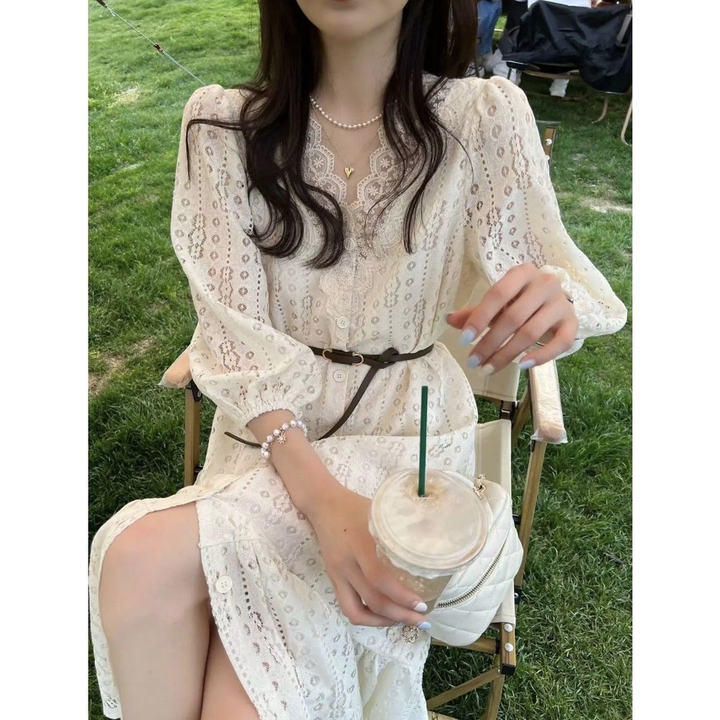 Đầm Công Chúa Phối Ren Rỗng Thời Trang Mùa Hè Hàng Mới 2022 Dành Cho Bạn Nữ