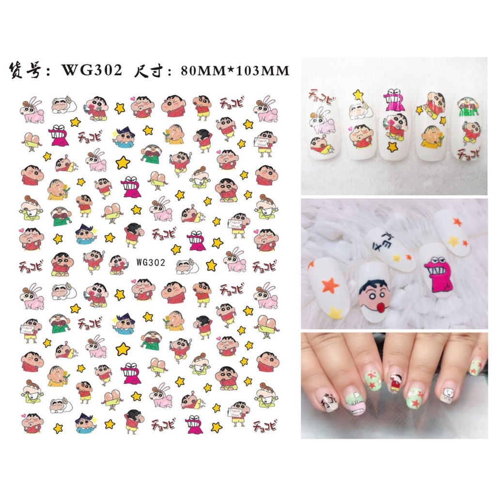 Nail Sticker Cartoon Nail Ornament Popular Japanese and Korean Nail Decals 3D Adhesive Cartoon Nail Ornament