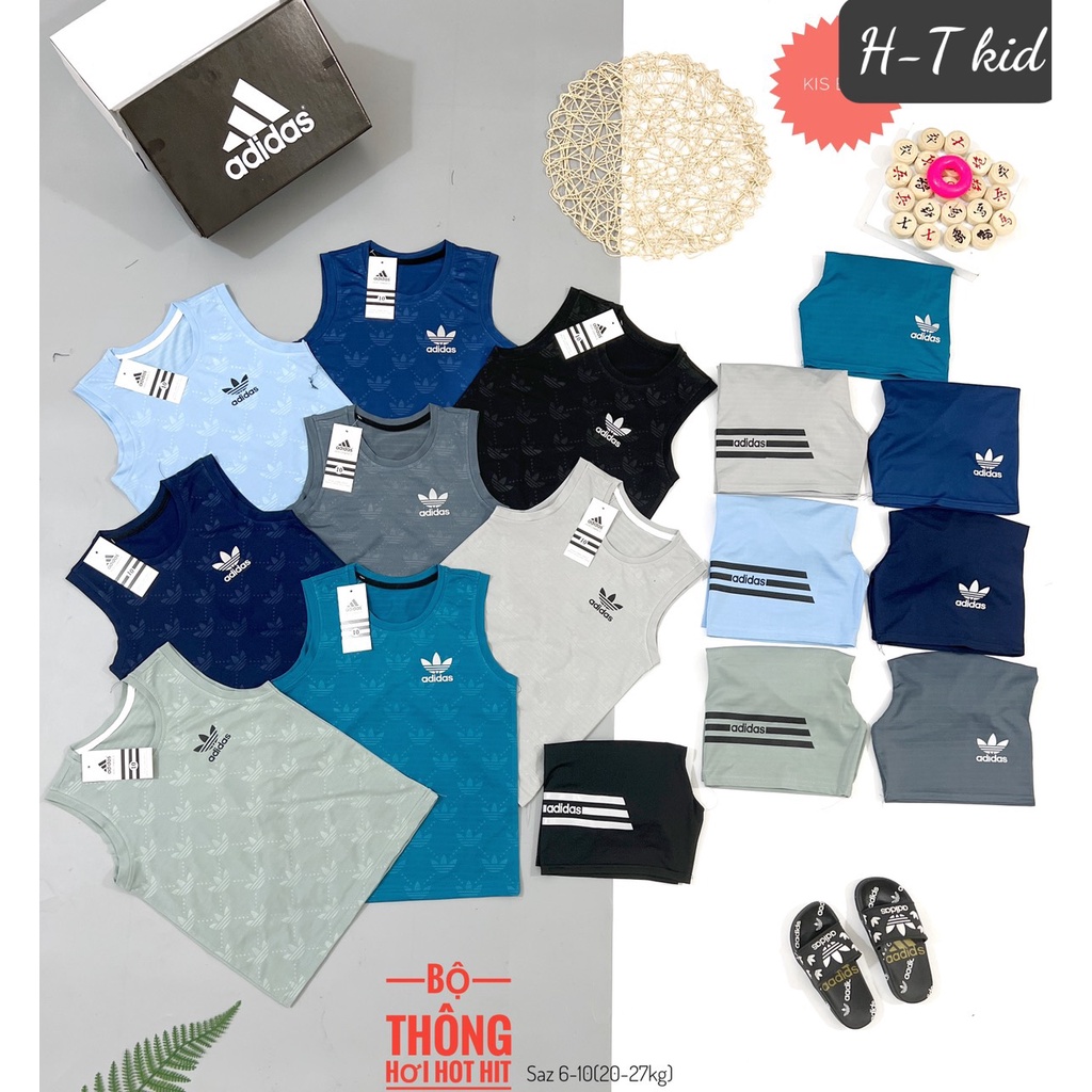 Bộ Thể Thao Bé Trai,Quần Áo Ba Lỗ Sát Nách Cho Bé Trai Chất Liệu Thông Hơi Họa iết Adidas Phản QuangSiêu Thấm Hút Mồ Hôi