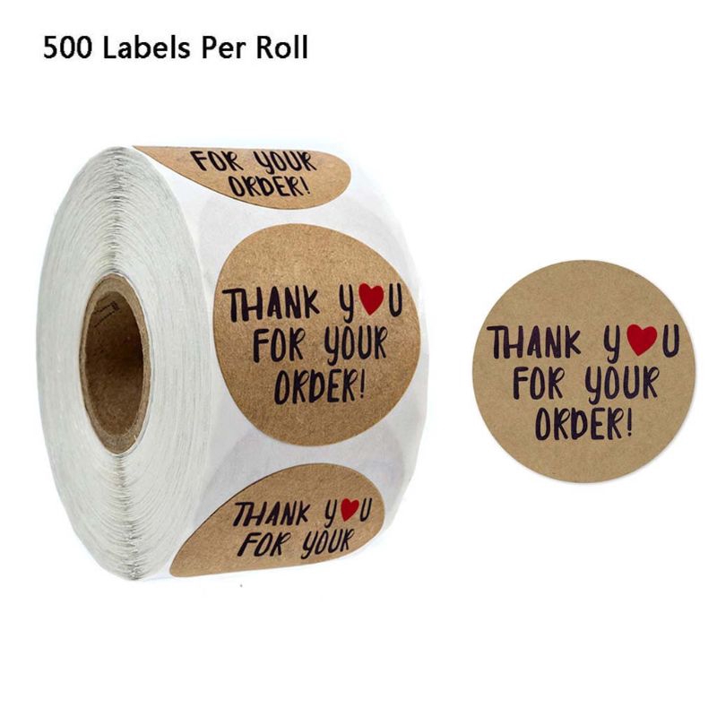 Bộ 500 nhãn dán in chữ Thank You For Your Order chuyên dụng trang trí tiệc cưới