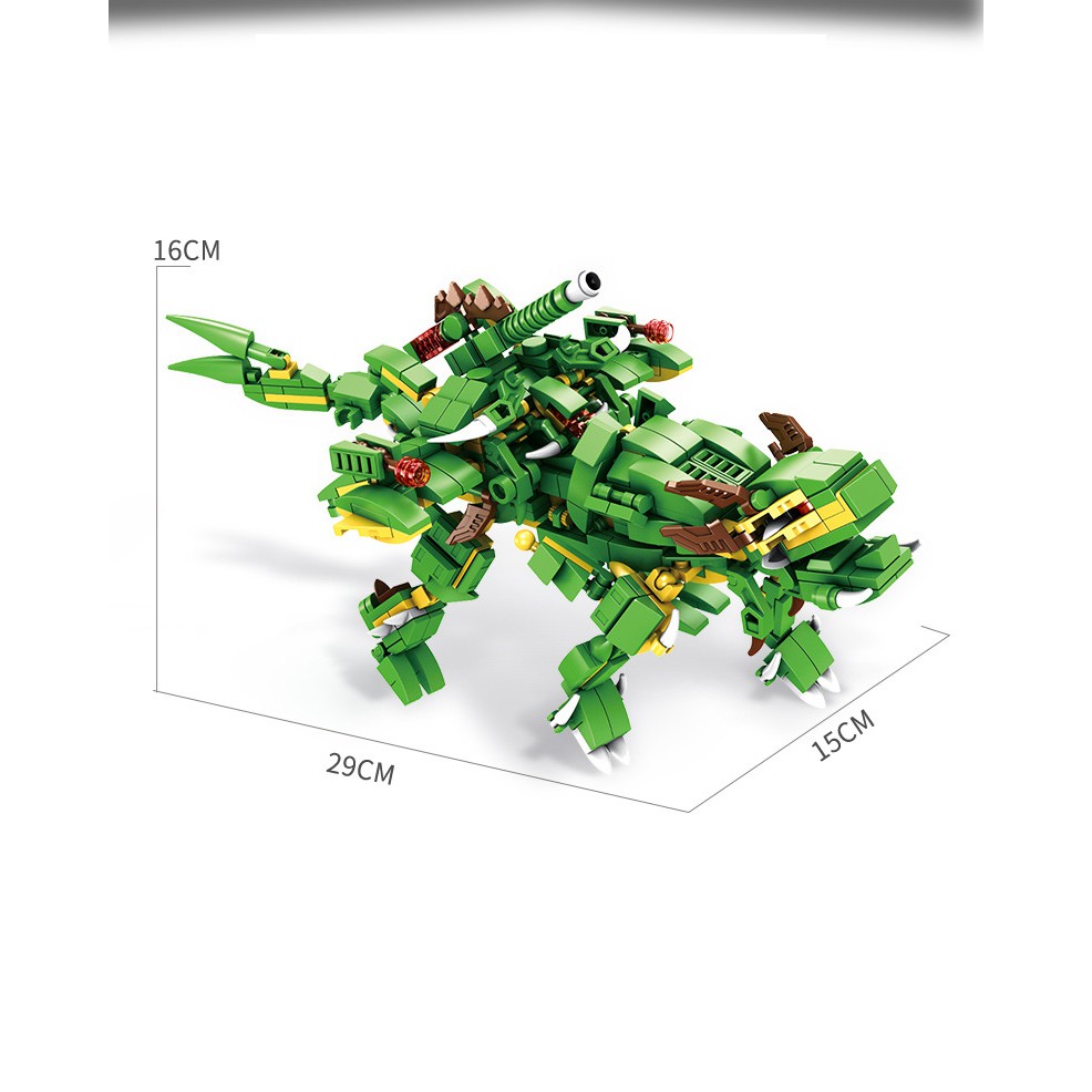 Đồ chơi Lắp ráp Rồng Xanh 12 in 1 - Panlos 633018 Green Dragon - Xếp hình thông minh - Đồ chơi trí tuệ