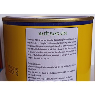 Tặng Dao Nhựa Trét, 95k/bộ Matít Vàng ATM Poly Putty 1Kg