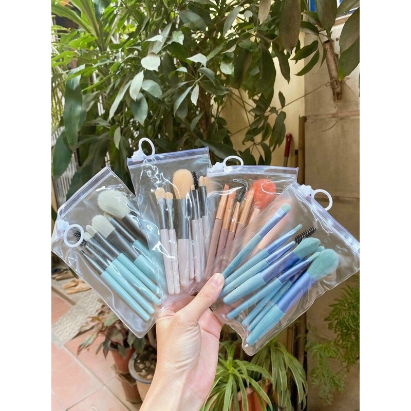 Full Bộ Cọ Gốm 8 Cây Tặng Kèm Túi Zip Vintage