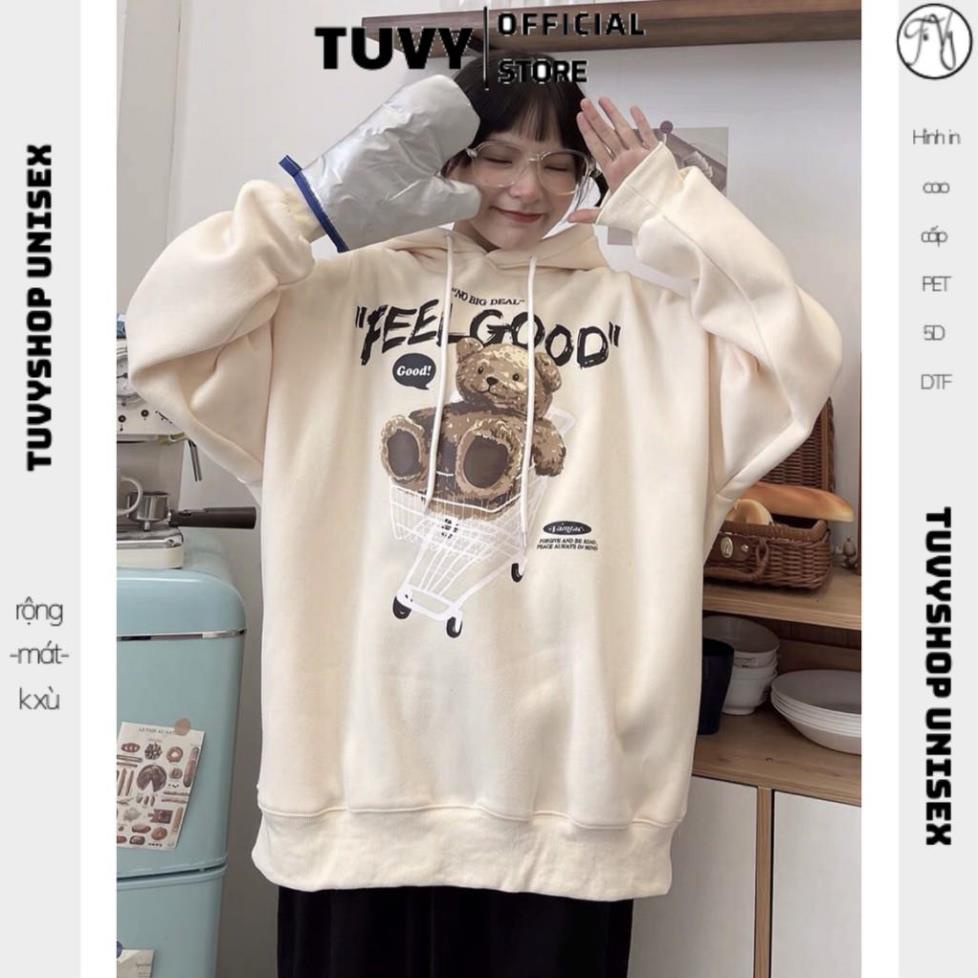 Hoodie nỉ nam nữ TUVY Áo Hoodie GẤU GOOD Ulzzang Unisex Dày ấm