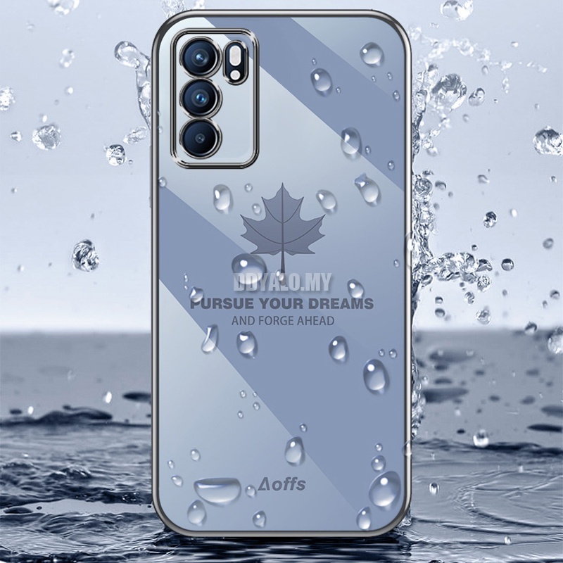 Ốp Điện Thoại Silicon Mềm Họa Tiết Lá Phong Sang Trọng Cho OPPO Reno 5 6 Pro 5F 4F 6Z / Reno 4G 3 2F 2Z Lite A93 A94 4G 2021