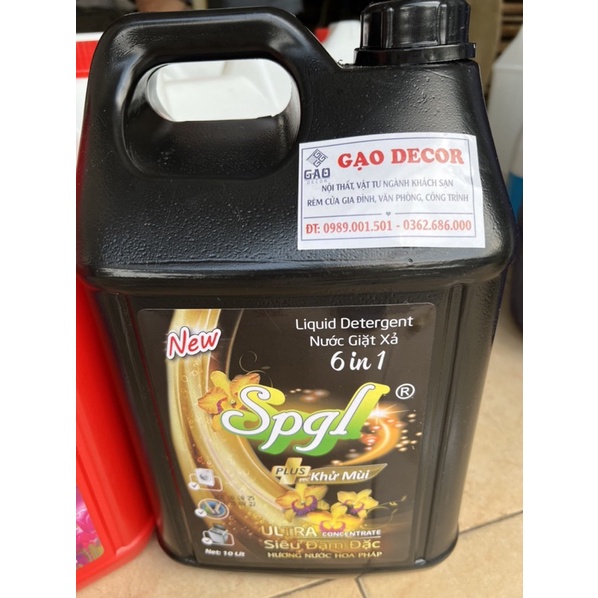Nước giặt  xả quần áo can 10lit dùng cho nhà nghỉ, khách sạn,giặt công nghiệp