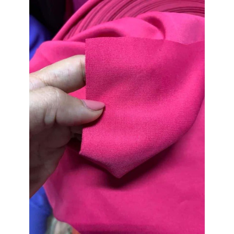 Vải umi hồng sen co giãn 4c, dày nặng tay, chuẩn vest, đầm body, dơ nếp gấp 1 đường ngang vải, SALE 40K/M