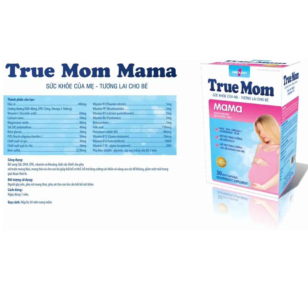 Bổ bầu True Mom Mama giúp bổ sung dưỡng chất cần thiết cho mẹ bầu