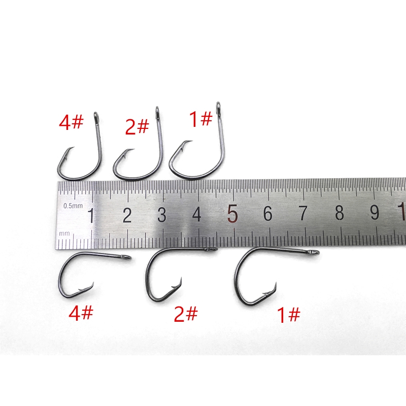 Set 50 Móc Câu Cá Kích Thước 1 # 1 / 0 # 2 / 0 # 3 / 0 # 4 / 0 # 5 / 0 #
