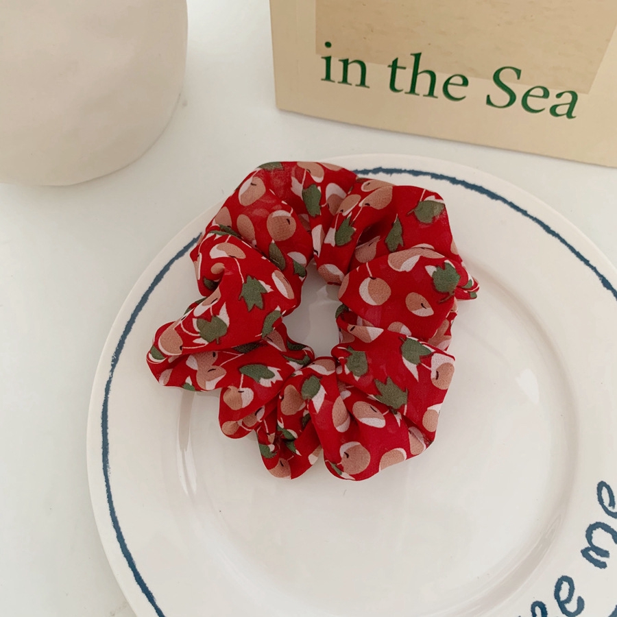 INS Cúc Scrunchies Dây buộc tóc hoa