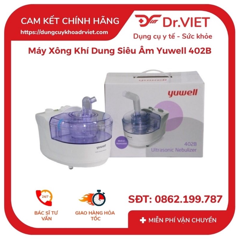 [Chính hãng] Máy xông khí dung siêu âm Yuwell 402B - Thiết kế nhỏ gọn dễ dàng mang theo, làm sạch da mặt, khử trùng