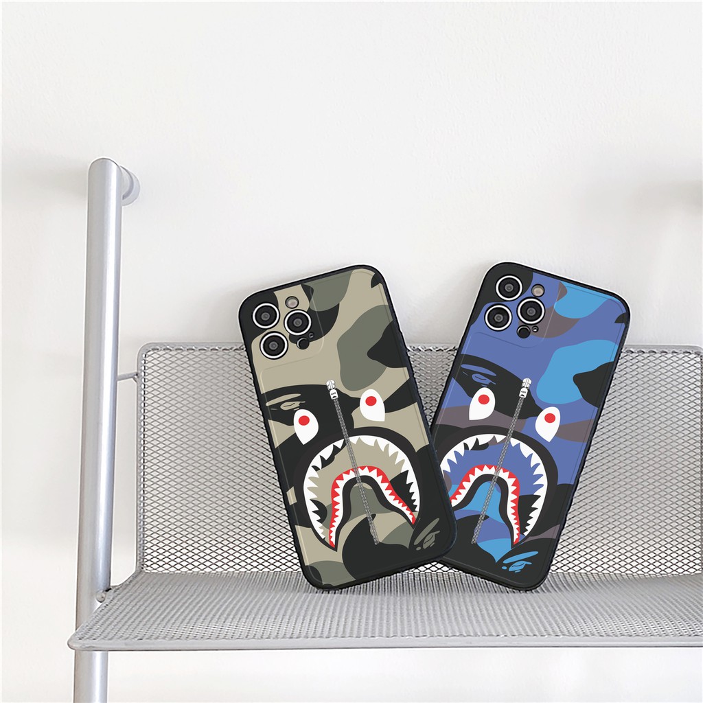 Ốp lưng iphone Bape Camo bóng cạnh vuông 6/6plus/6s/6splus/7/7plus/8/8plus/x/xr/xs/11/12/13/pro/max/plus/promax