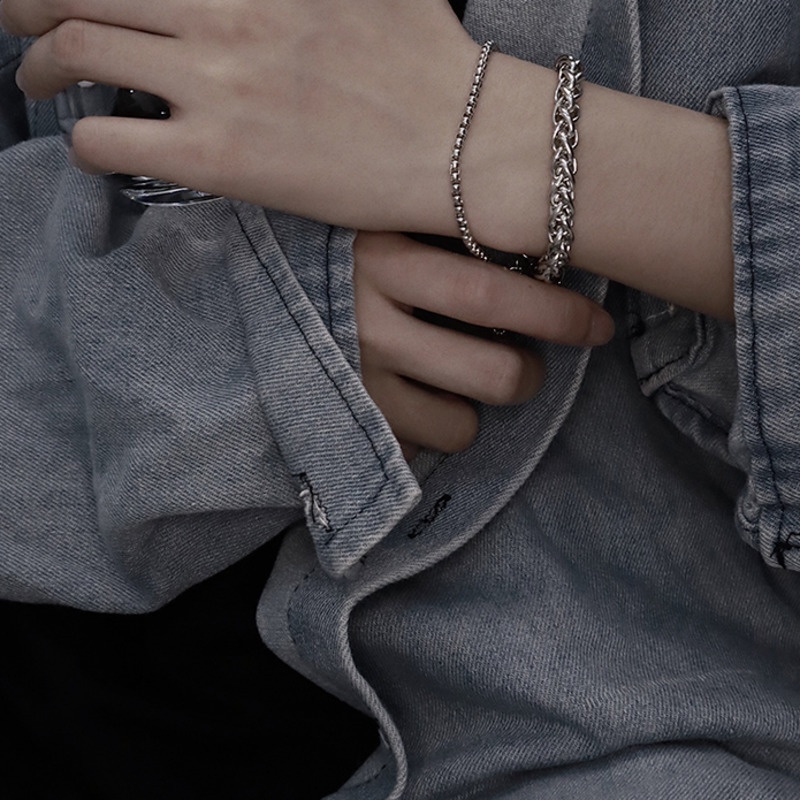 Vòng Đeo Tay Bằng Thép Titan Phong Cách hip hop Thời Trang