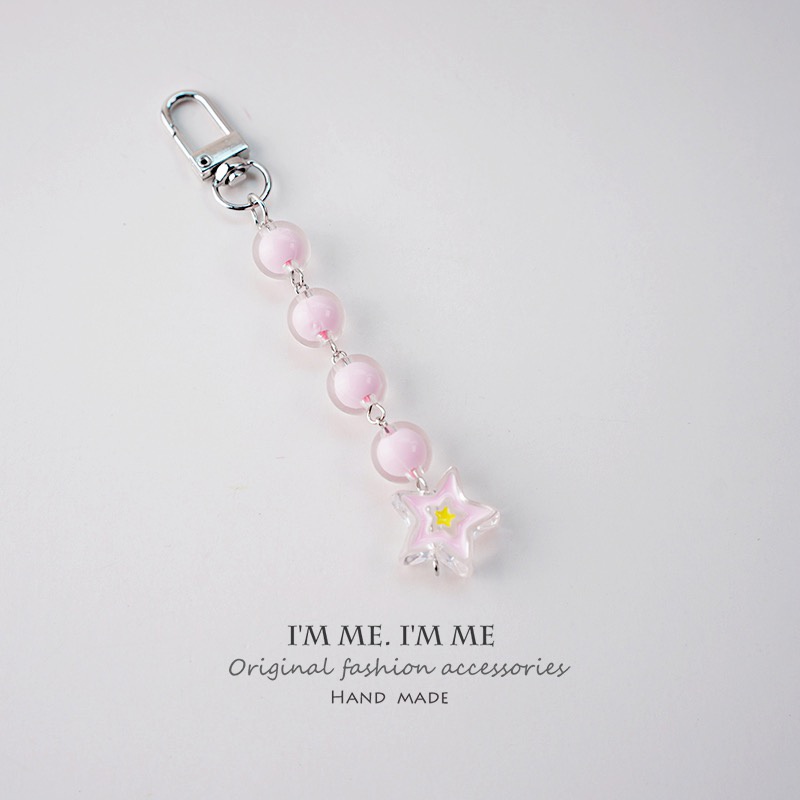 Keychain, keychain bông hoa ngôi sao đáng yêu treo collectbook, binder, túi tote balo