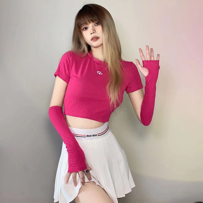 Áo croptop Tay Ngắn Thiết Kế Quyến Rũ Cho Phái Nữ