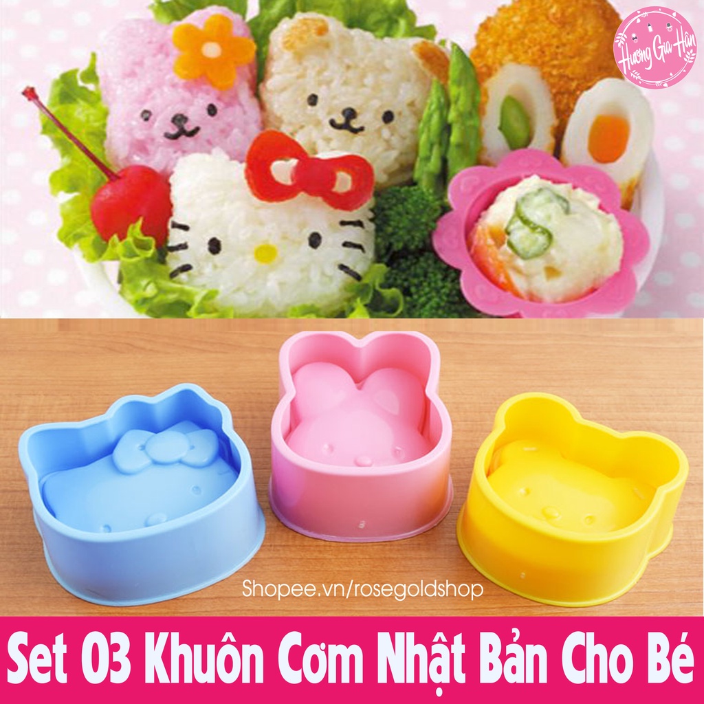 Set 3 Khuôn Cơm Nhật Bản, Giúp Bé Yêu Ăn Ngon Miệng Hơn