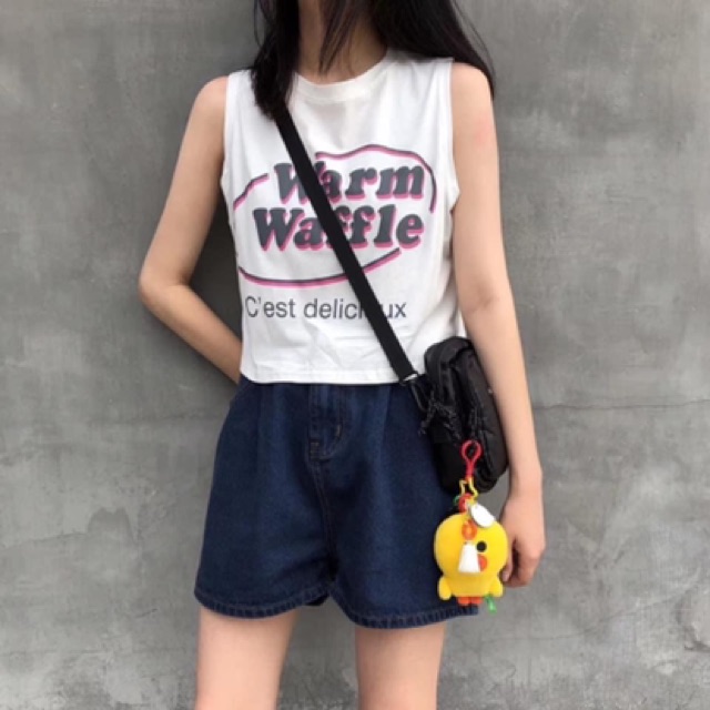 [Áo Nữ] Áo croptop tanktop nữ Warm Waffle hot trend