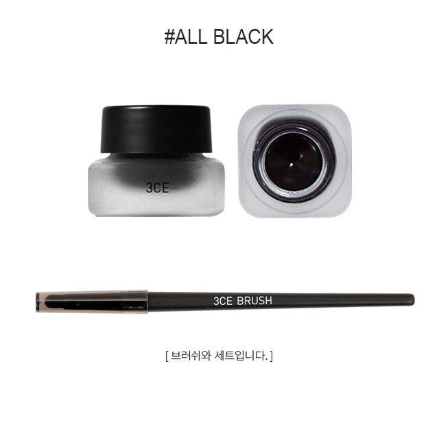 Gel kẻ mắt không trôi 3CE màu đen CONCEPT EYES GEL EYE LINER #ALL BLACK