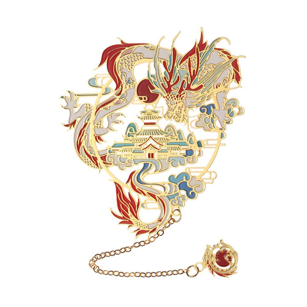 Đánh Dấu Trang Sách Bằng Kim Loại Khắc Hình Động Vật Phong Cách Trung Hoa Cổ Điển