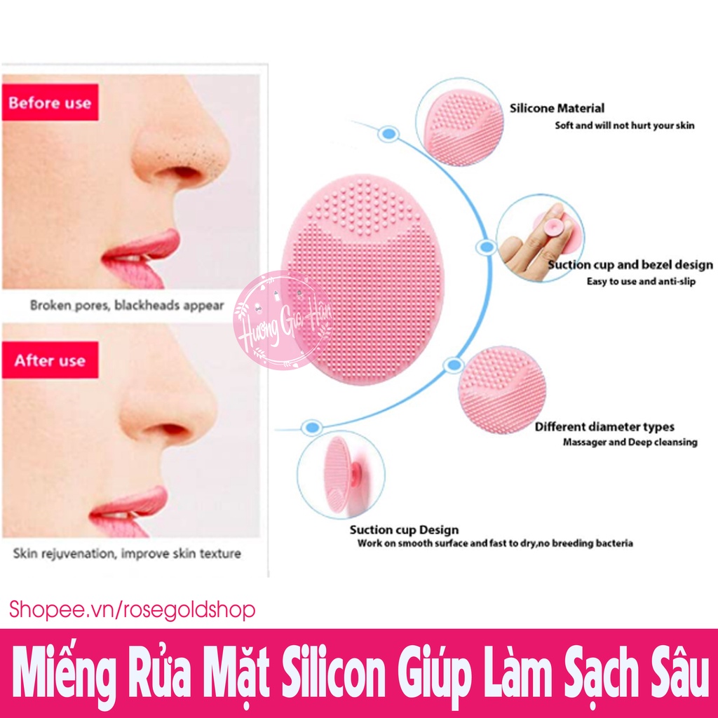 Miếng Rửa Mặt Silicon Hỗ Trợ Tẩy Tế Bào Chết, Ngăn Mụn Đầu Đen Chất Lượng Cao