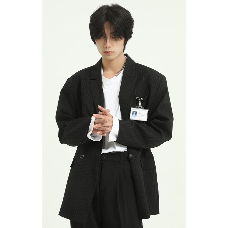 Áo blazer nam kẻ đen thời Trang Hàn Quốc | BigBuy360 - bigbuy360.vn